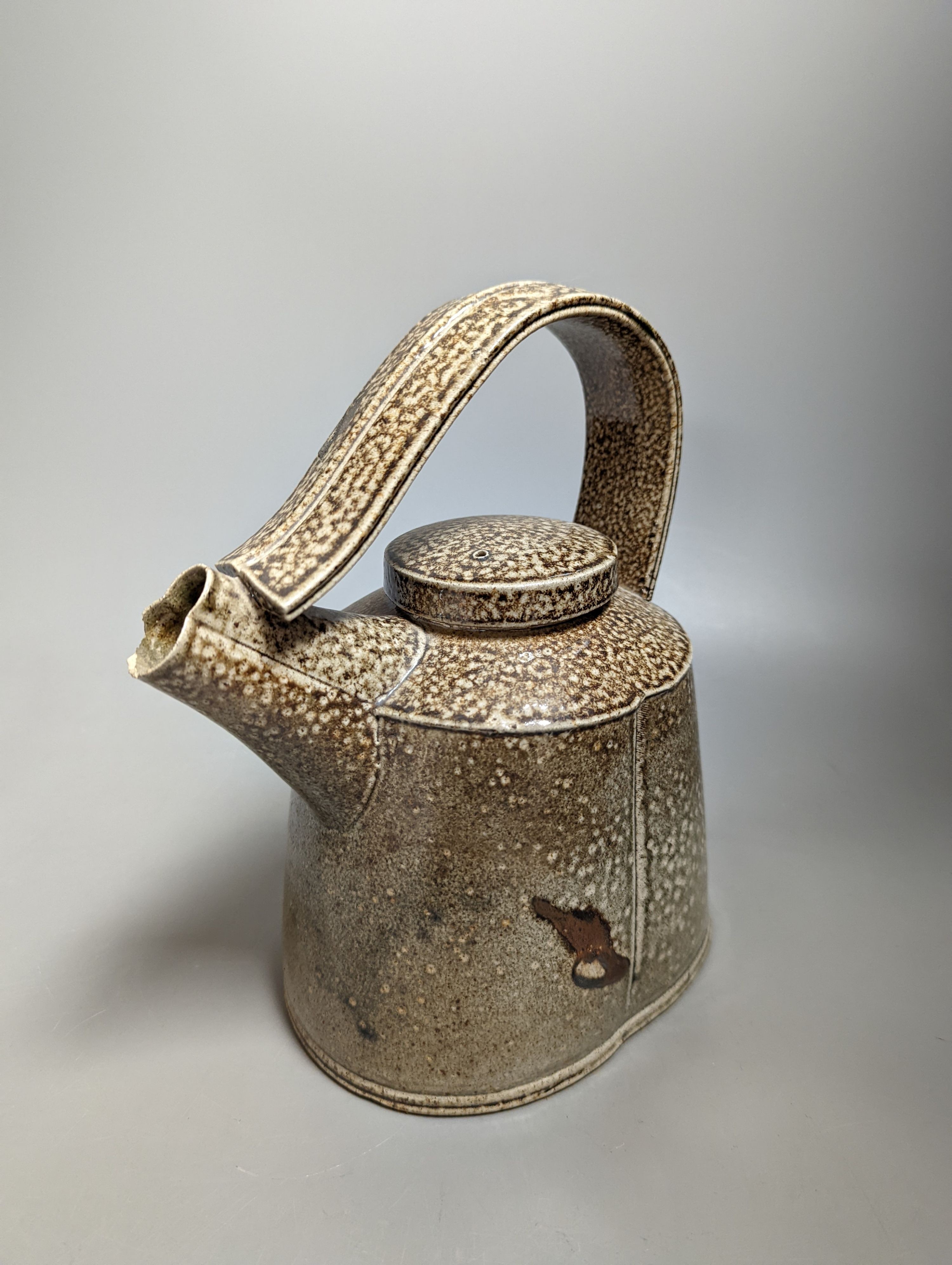 Walter Keeler - two studio pottery teapots 21cm